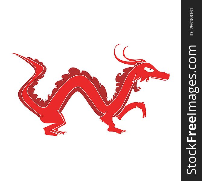 flat color style cartoon dragon