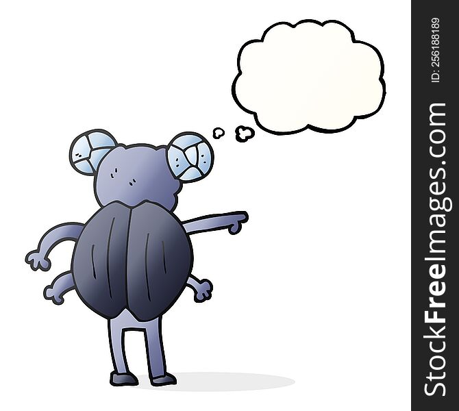 Thought Bubble Cartoon Pointing Insect