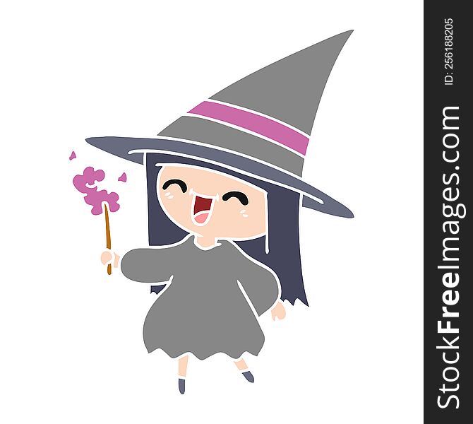 Cartoon Of Cute Kawaii Witch