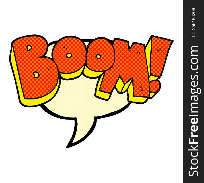 freehand drawn comic book speech bubble cartoon boom