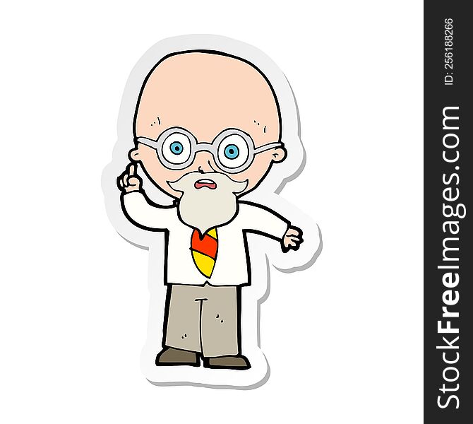 sticker of a cartoon professor