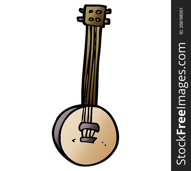 Cartoon Doodle Old Banjo