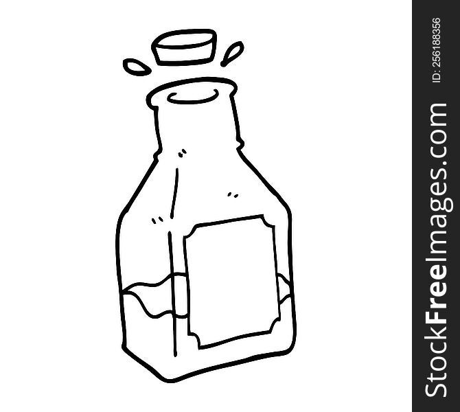 Line Drawing Cartoon Drink In Decanter