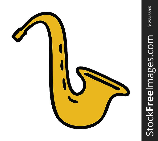 Cute Cartoon Musical Saxophone