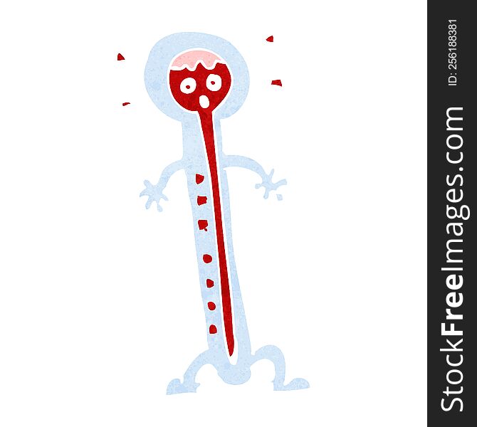 cartoon hot thermometer