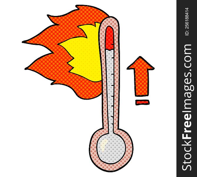 freehand drawn cartoon rising temperature