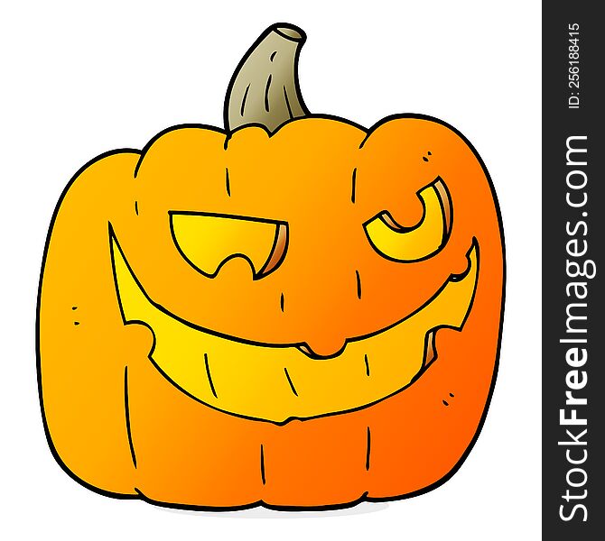 freehand drawn cartoon halloween pumpkin