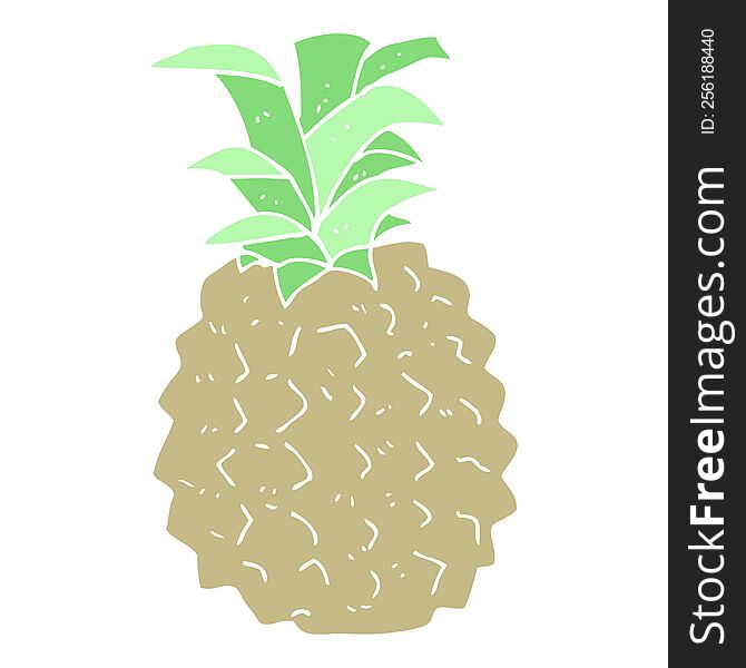 flat color illustration of pineapple. flat color illustration of pineapple