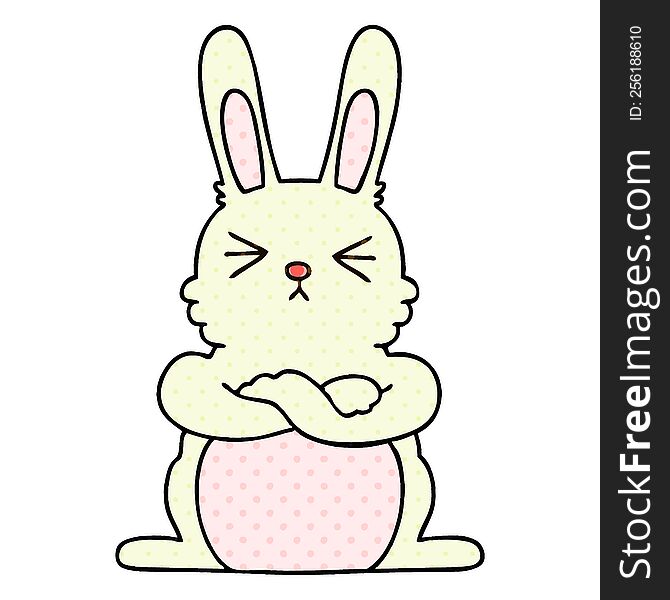 comic book style quirky cartoon rabbit. comic book style quirky cartoon rabbit