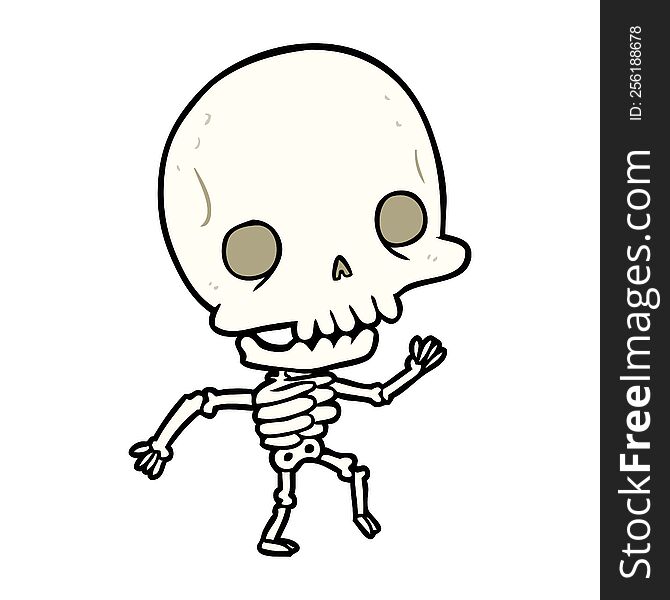 cute cartoon dancing skeleton. cute cartoon dancing skeleton