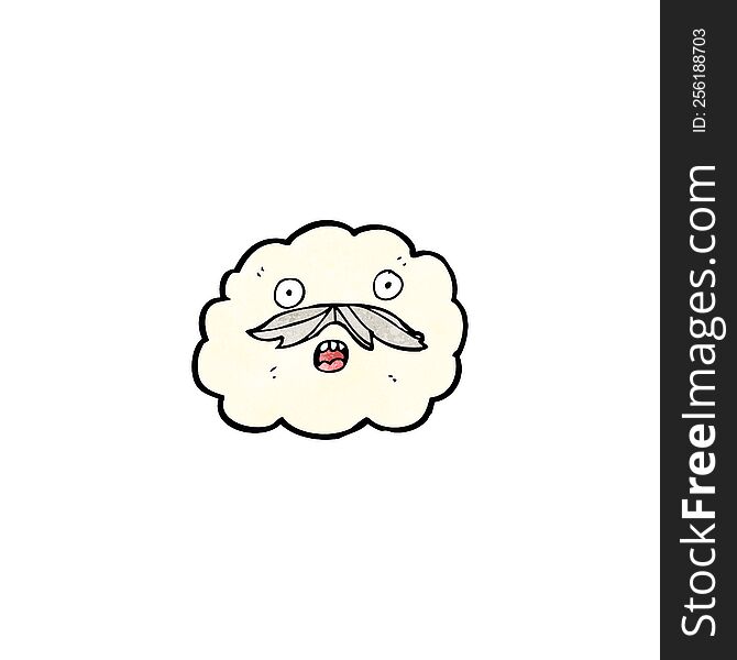 cartoon cloud with mustache