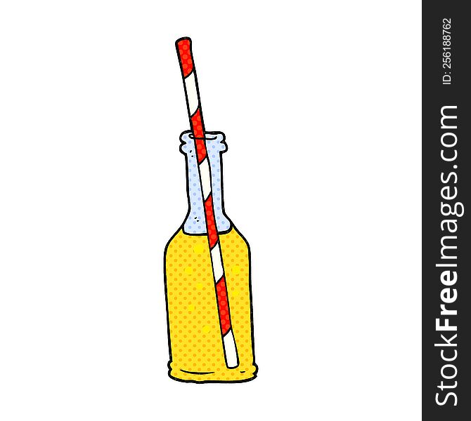 Cartoon Soda Bottle And Straw