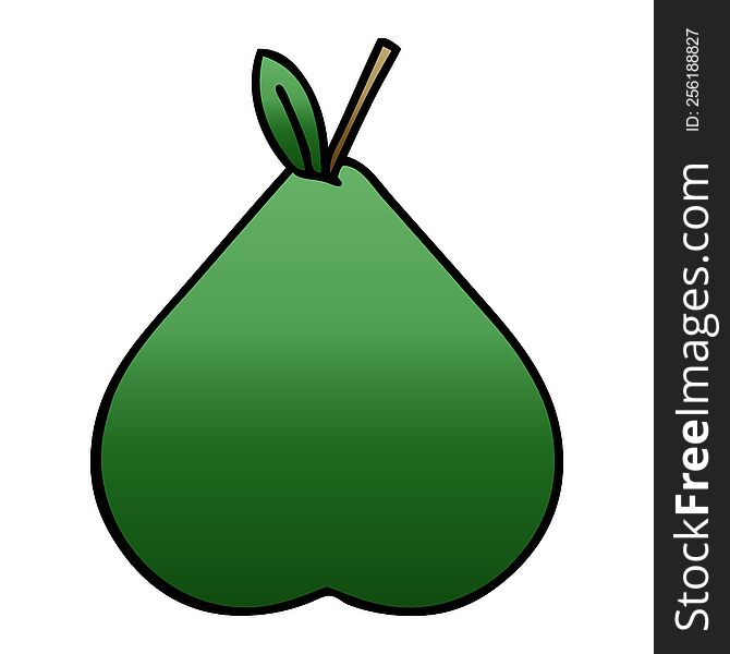 Gradient Shaded Cartoon Pear