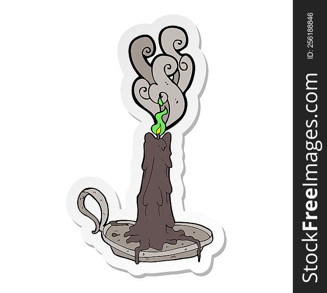Sticker Of A Cartoon Spooky Magic Candle