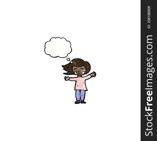 Cartoon Girl With Thought Bubble