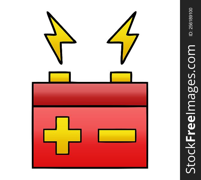 Gradient Shaded Cartoon Electrical Battery