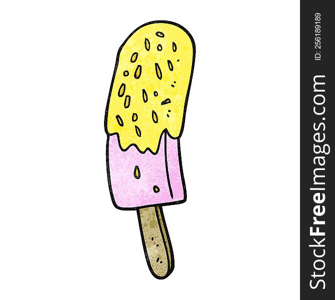 freehand textured cartoon ice lolly