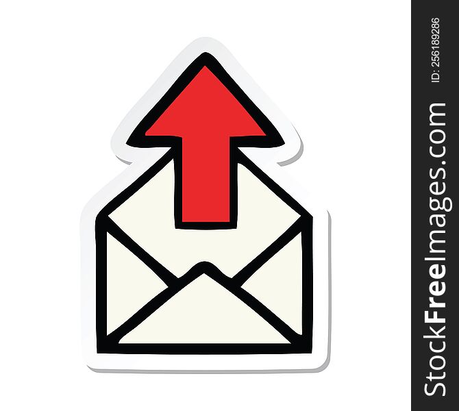 sticker of a cute cartoon email sign