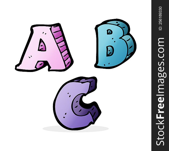 cartoon ABC letters