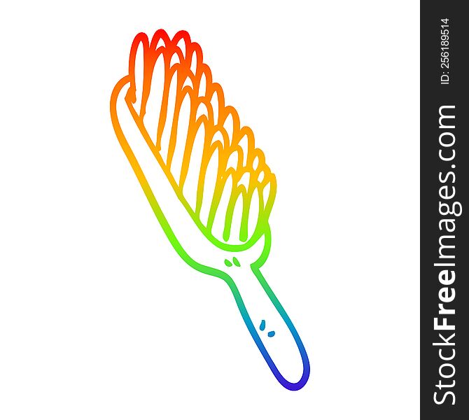 Rainbow Gradient Line Drawing Cartoon Hair Brush