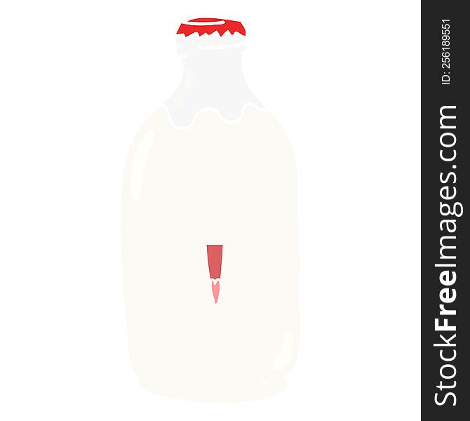 cute flat color style cartoon milk bottle