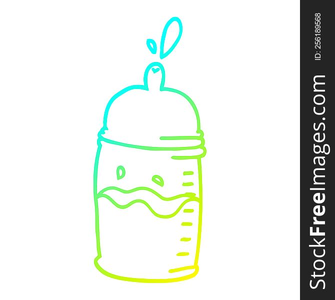 Cold Gradient Line Drawing Cartoon Baby Bottle