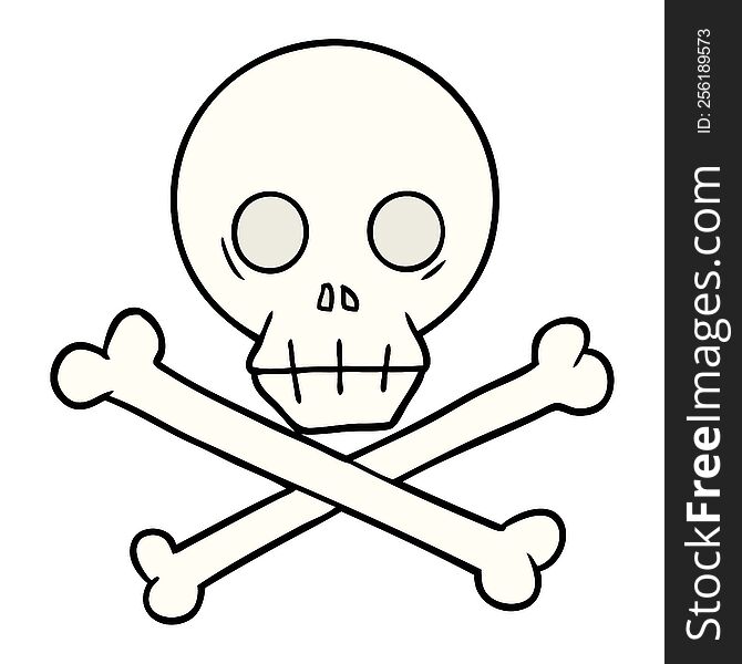 cartoon skull and crossbones. cartoon skull and crossbones