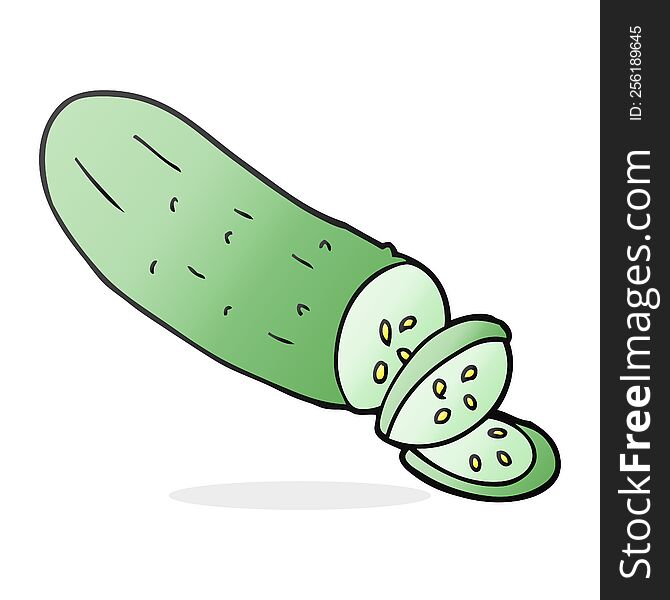 Cartoon Sliced Cucumber