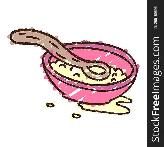 Soup Bowl Chalk Drawing