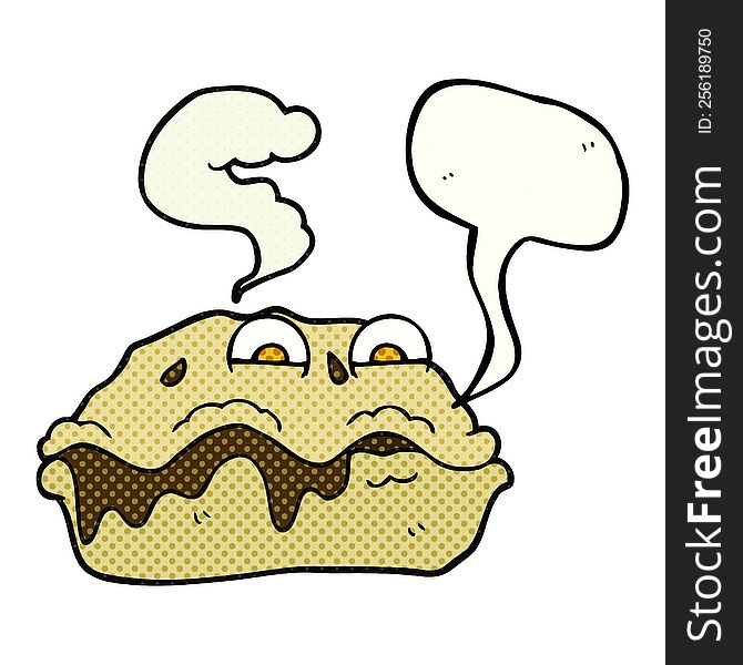 freehand drawn comic book speech bubble cartoon hot pie