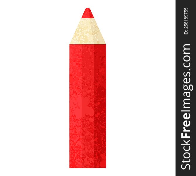 red coloring pencil graphic vector illustration icon. red coloring pencil graphic vector illustration icon