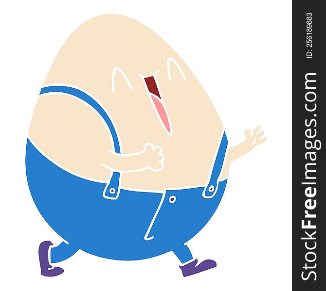 humpty dumpty flat color style cartoon egg man