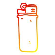Warm Gradient Line Drawing Cartoon Disposable Lighter Royalty Free Stock Images