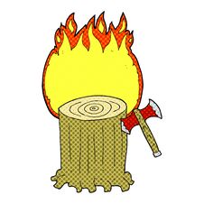 Free Cartoon Tree Stump And Axe Royalty Free Stock Photos - 256198968