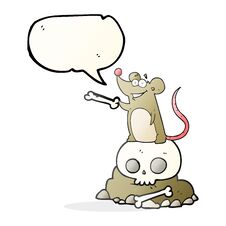 Speech Bubble Cartoon Graveyard Rat Stock Images