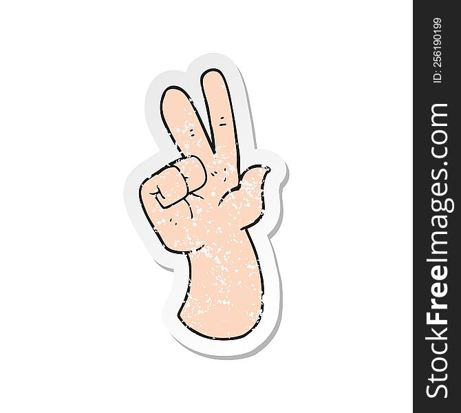 retro distressed sticker of a cartoon hand counting