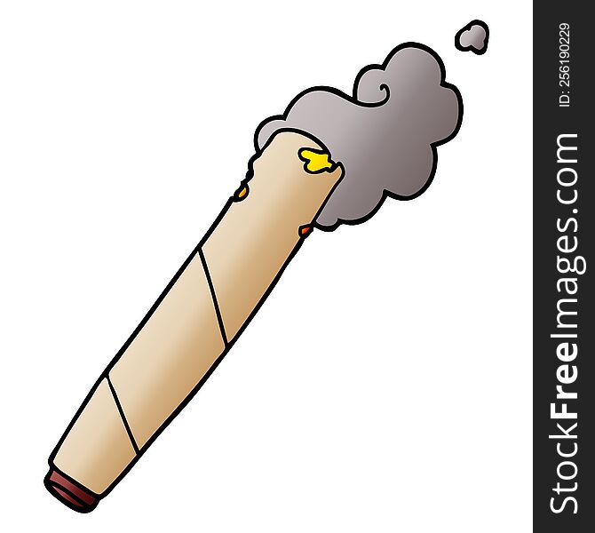cartoon doodle rolled cigarette