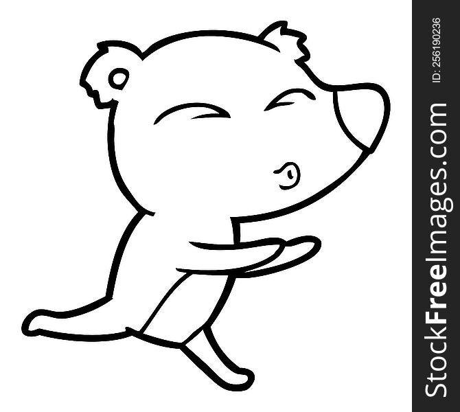 cartoon running bear. cartoon running bear