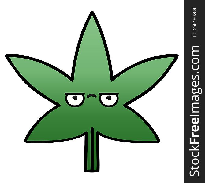 gradient shaded cartoon of a marijuana leaf