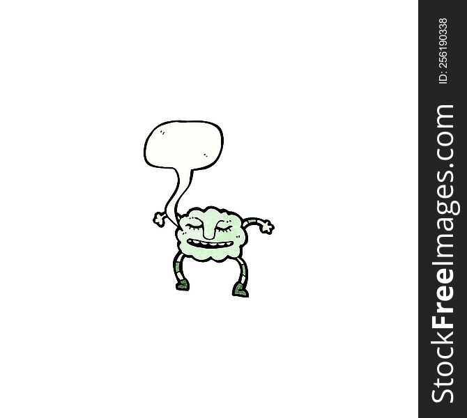 Funny Cloud Monster With Speech Bubble