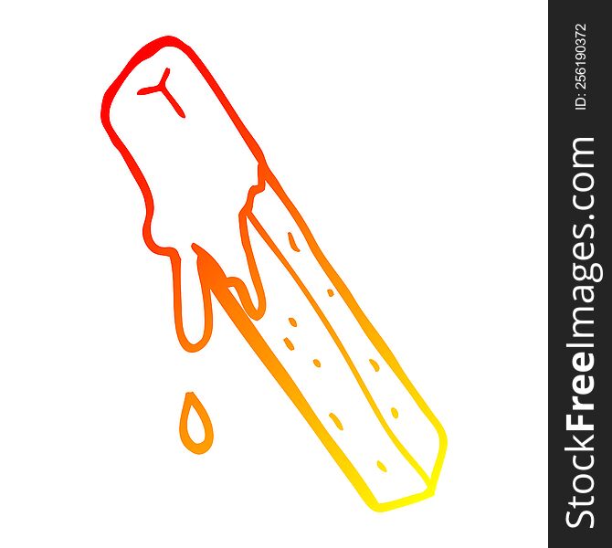 warm gradient line drawing of a cartoon dipped fry
