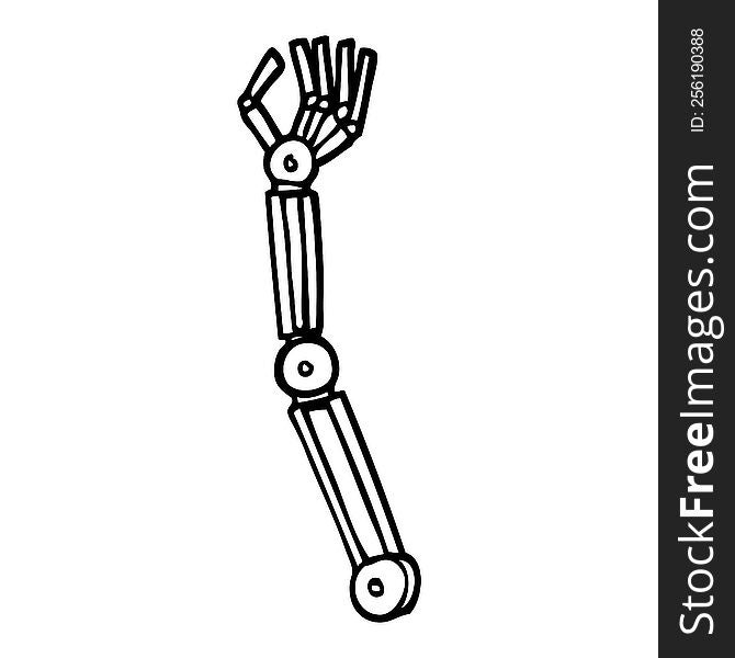 Black And White Cartoon Robotic Arm