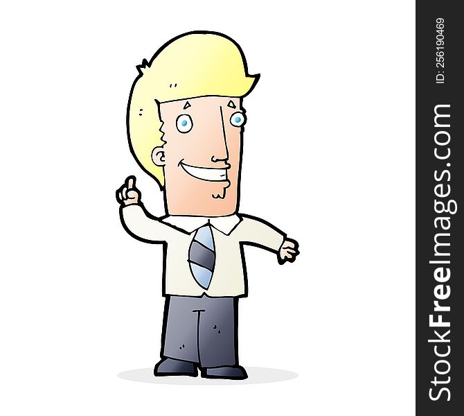 cartoon office man with idea