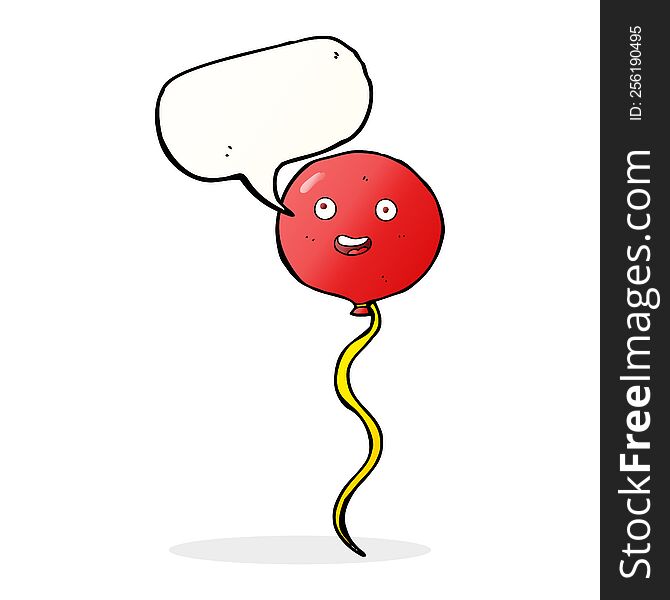 cartoon party balloon with speech bubble