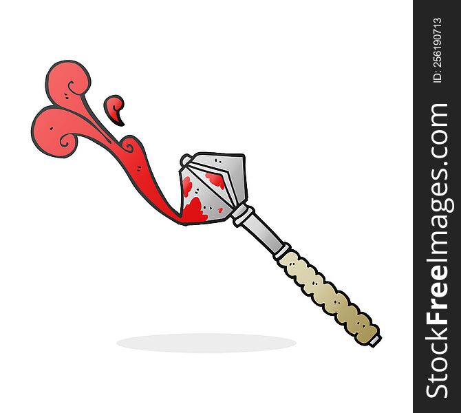 cartoon bloody medieval mace