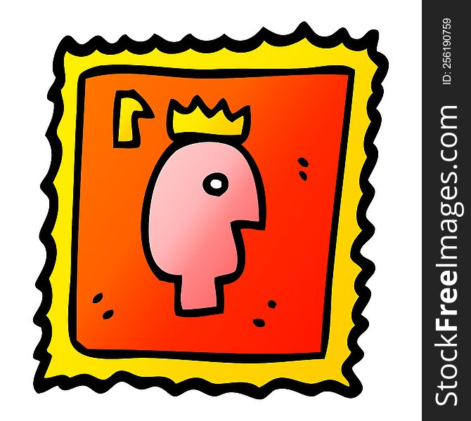 cartoon doodle stamp for postage