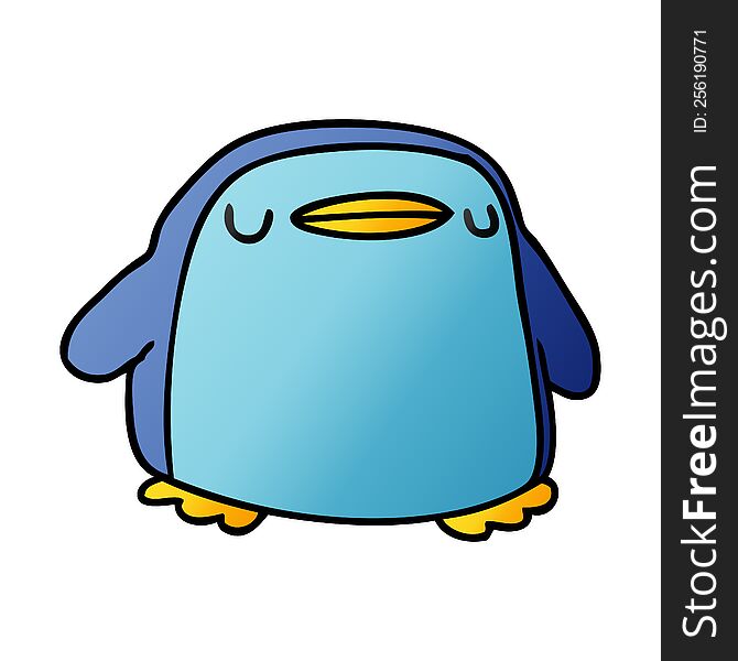 Gradient Cartoon Kawaii Of A Cute Penguin