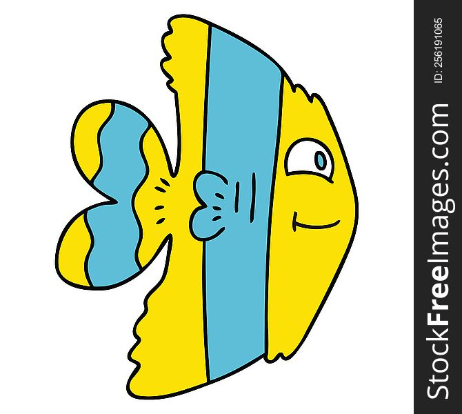 Quirky Hand Drawn Cartoon Fish