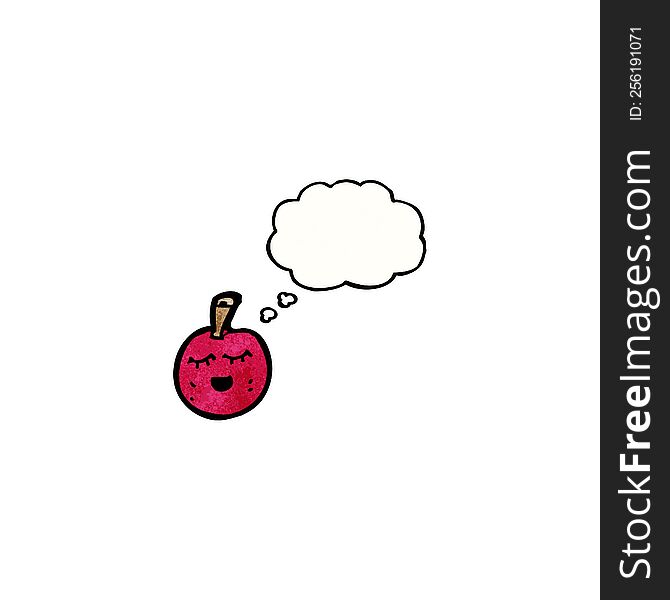 cartoon cherry with thought bubble