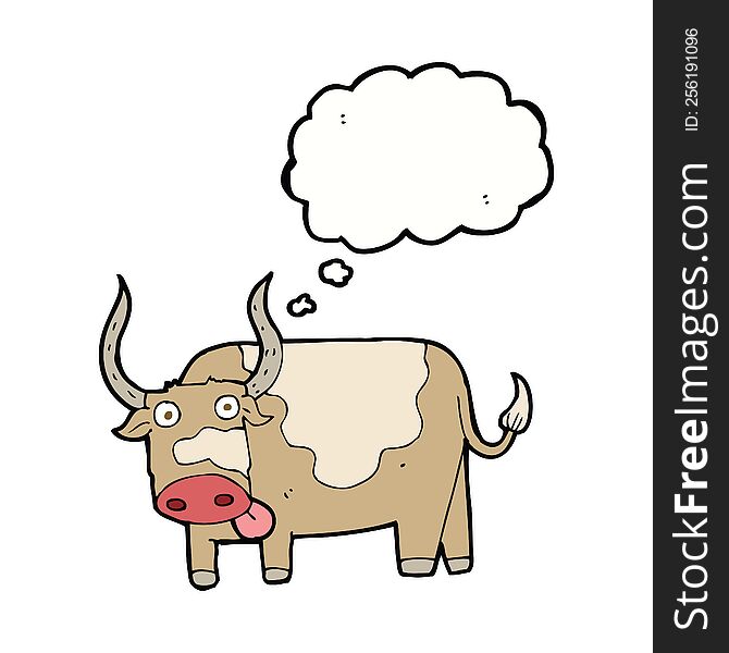 Cartoon Bull With Thought Bubble